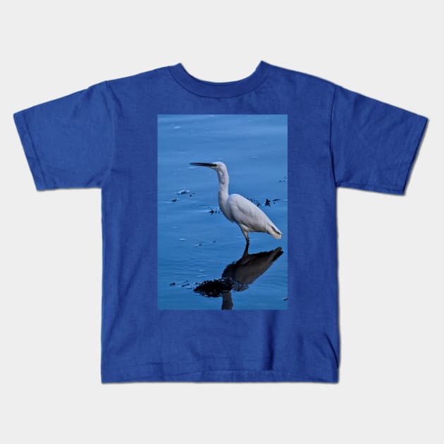 Little Egret Kids T-Shirt by Violaman